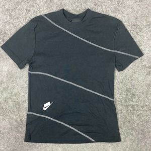 Nike Sportswear Shirt Youth Medium Black NSW Cotton Logo Stitched Short Sleeve